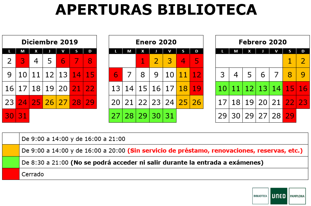 Aperturas extraordinarias de la biblioteca